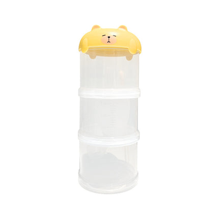 3-Tier Portable Pet Food Storage Container - Stackable Snack Bucket Bear Lid