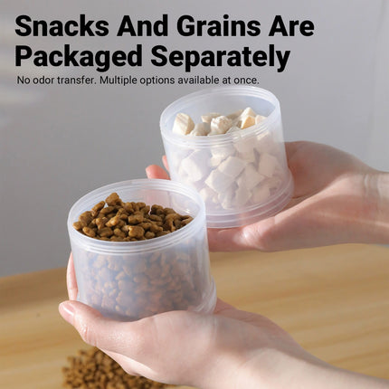 3-Tier Portable Pet Food Storage Container - Stackable Snack Bucket Bear Lid