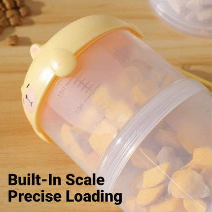 3-Tier Portable Pet Food Storage Container - Stackable Snack Bucket Bear Lid
