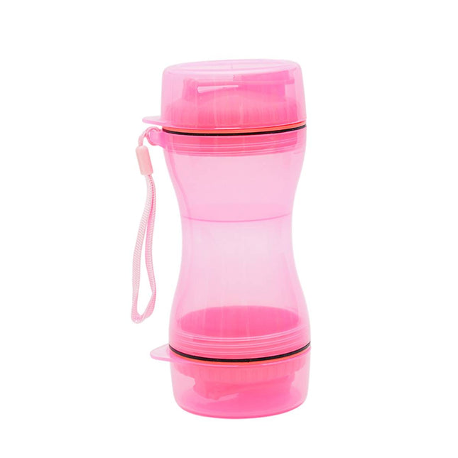Portable Pet Water and Food Bottle 2 in 1 Travel Dog Drink Bottle with Bowl