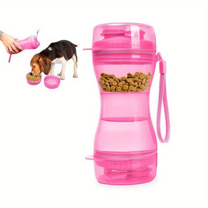 Portable Pet Water and Food Bottle 2 in 1 Travel Dog Drink Bottle with Bowl