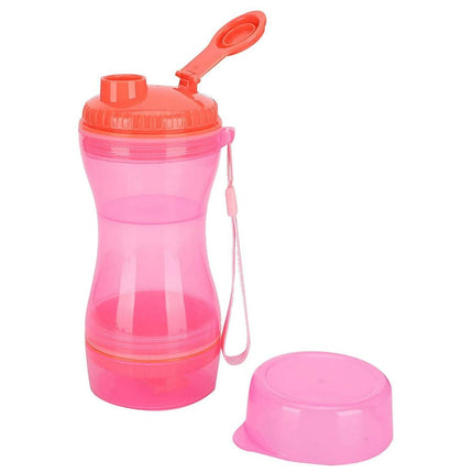 Portable Pet Water and Food Bottle 2 in 1 Travel Dog Drink Bottle with Bowl
