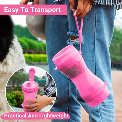 Portable Pet Water and Food Bottle 2 in 1 Travel Dog Drink Bottle with Bowl