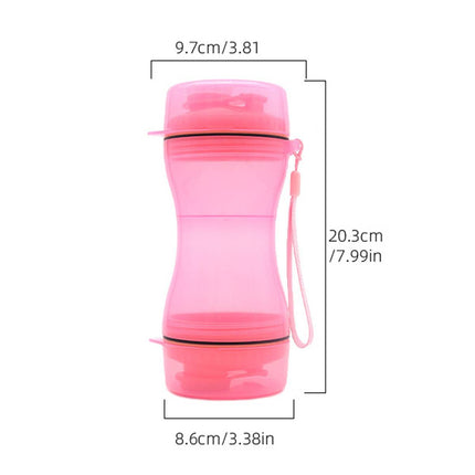 Portable Pet Water and Food Bottle 2 in 1 Travel Dog Drink Bottle with Bowl