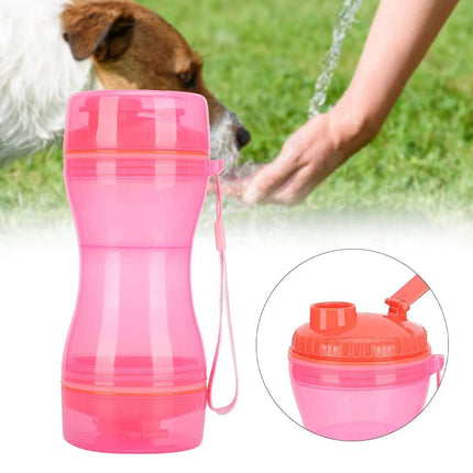 Portable Pet Water and Food Bottle 2 in 1 Travel Dog Drink Bottle with Bowl