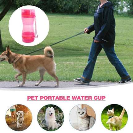 Portable Pet Water and Food Bottle 2 in 1 Travel Dog Drink Bottle with Bowl