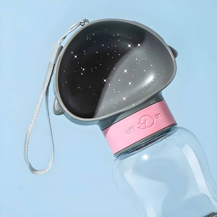 Portable Pet Water Bottle with Wide Bowl and Food Cup