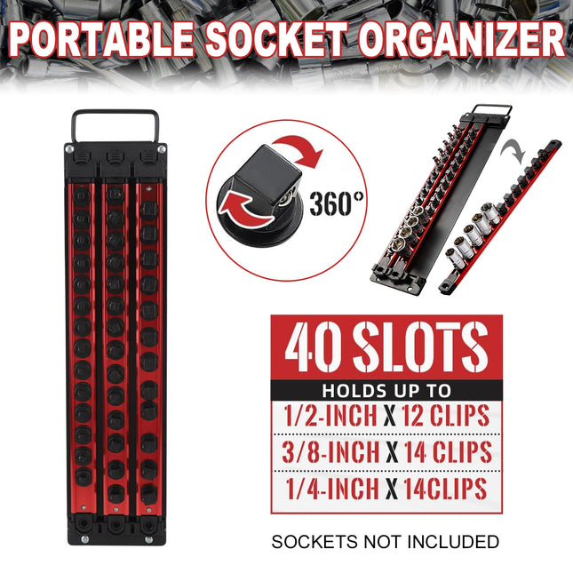Portable Socket Storage Rack Tool Rack Socket Tool Organizer Garage Workshop