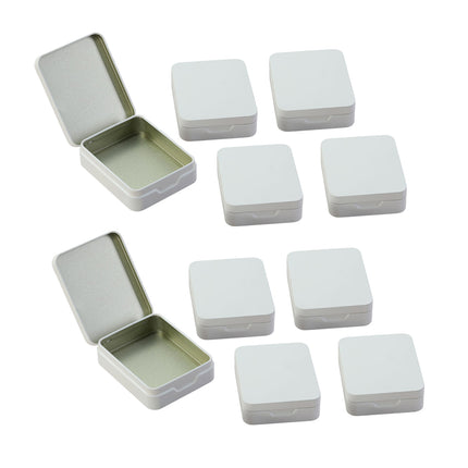 10Pcs Small Metal Storage Box Flip Top Case Portable Organiser Set