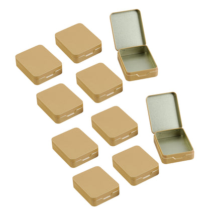 10Pcs Small Metal Storage Box Flip Top Case Portable Organiser Set
