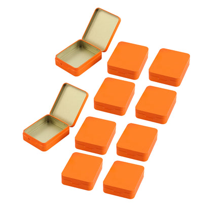 10Pcs Small Metal Storage Box Flip Top Case Portable Organiser Set