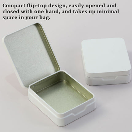 10Pcs Small Metal Storage Box Flip Top Case Portable Organiser Set
