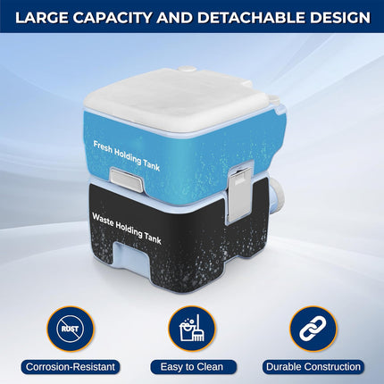 20L Portable Toilet Camping Toilet for Hiking RV Trips Emergency Potty Seat