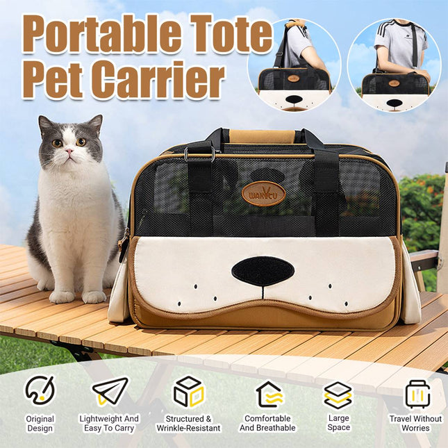 Large-Capacity Portable Pet Carrier Tote Bag Breathable Cat Dog Shoulder Bag