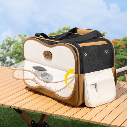 Large-Capacity Portable Pet Carrier Tote Bag Breathable Cat Dog Shoulder Bag