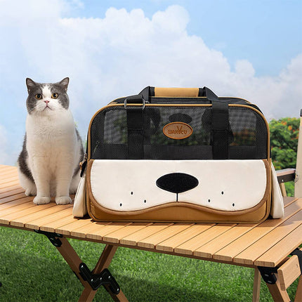 Large-Capacity Portable Pet Carrier Tote Bag Breathable Cat Dog Shoulder Bag