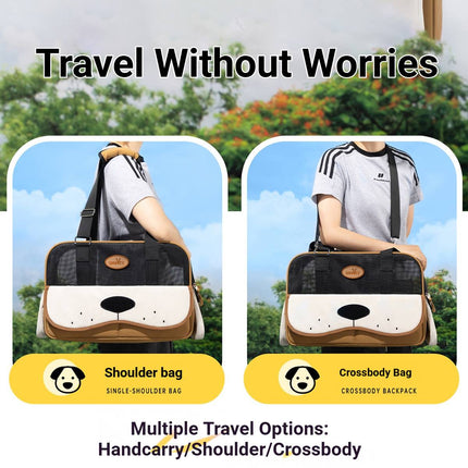 Large-Capacity Portable Pet Carrier Tote Bag Breathable Cat Dog Shoulder Bag