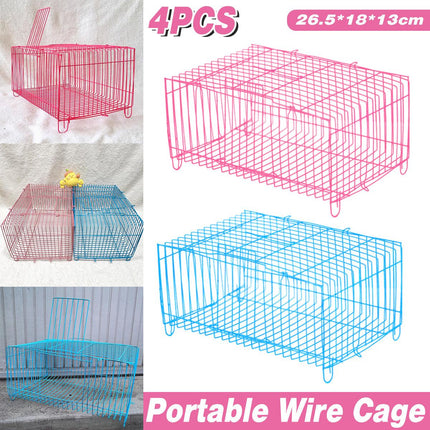 4pcs Wire Simple Bird Cage Hamster Cage Portable Small Animal Enclosure Set
