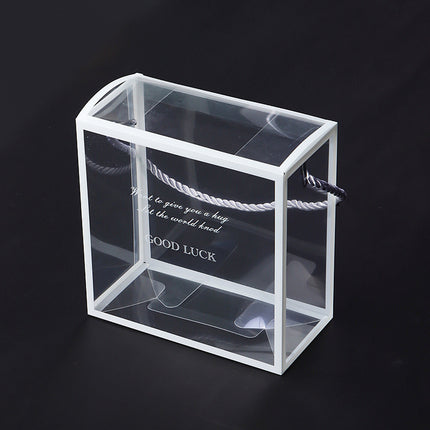 20PCS PVC Fully Transparent Handheld Gift Bags Clear Birthday Christmas Presents