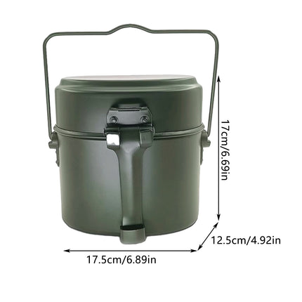 3 IN 1 Military Canteen Camping Cookware Set Hiking Army Lunch Box Pot Bowl