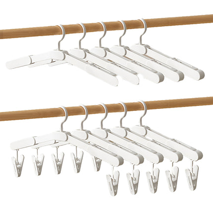5PCS Portable Foldable Hangers Durable Plastic for Closet Laundry Space Saving