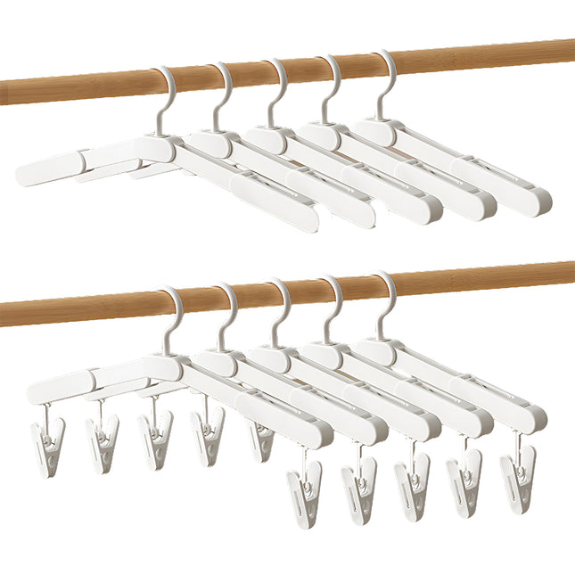 5PCS Portable Foldable Hangers Durable Plastic for Closet Laundry Space Saving