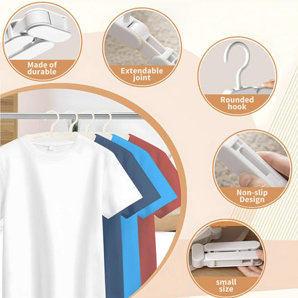 5PCS Portable Foldable Hangers Durable Plastic for Closet Laundry Space Saving