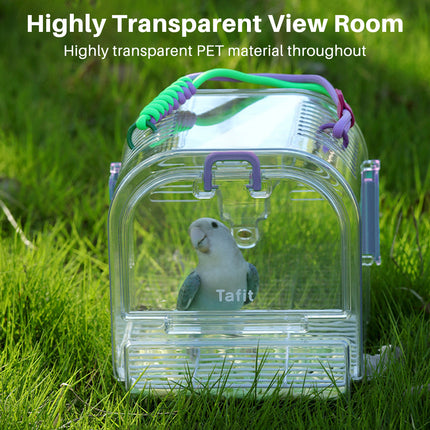 Portable Transparent Breathable Parrot Travel Cage Clear Ventilated for Birds