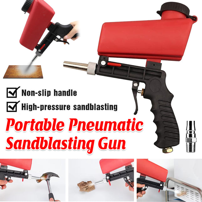 Handheld Sandblasting Gun Portable Pneumatic Tool For Rust Paint Cleaning Use
