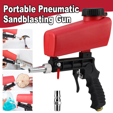 Handheld Sandblasting Gun Portable Pneumatic Tool For Rust Paint Cleaning Use
