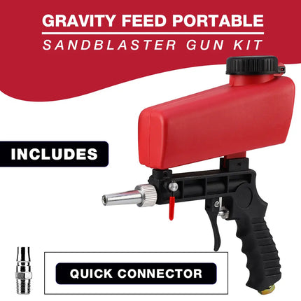 Handheld Sandblasting Gun Portable Pneumatic Tool For Rust Paint Cleaning Use