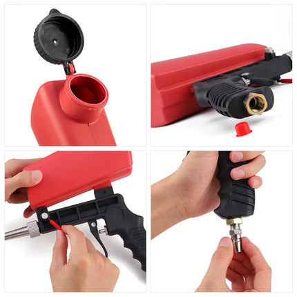 Handheld Sandblasting Gun Portable Pneumatic Tool For Rust Paint Cleaning Use