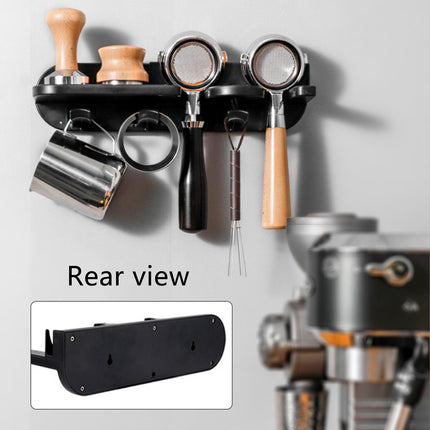 Coffee Portafilter Holder with Shelves Hooks for Coffee Mugs Pods Filters