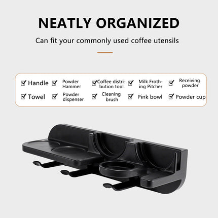 Coffee Portafilter Holder with Shelves Hooks for Coffee Mugs Pods Filters