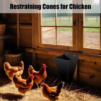 Metal Poultry Restraint Cone Flat Back Funnel Cone for Chicken Duck Goose
