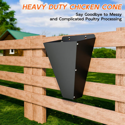 Metal Poultry Restraint Cone Flat Back Funnel Cone for Chicken Duck Goose