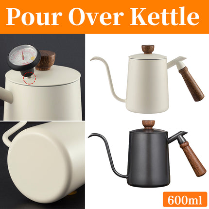 600ml Stainless Steel Coffee Pour Over Kettle Heat Resistant Home Café Brewing