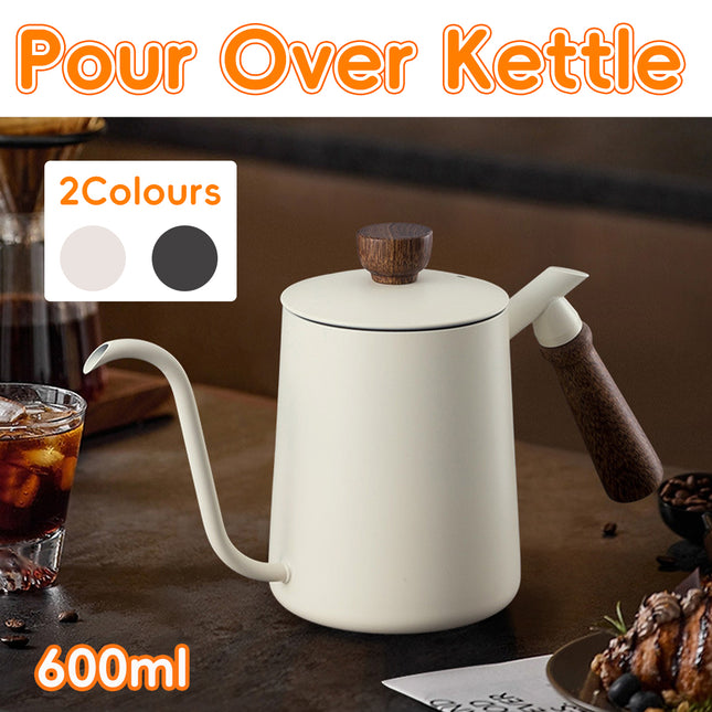 600ml Stainless Steel Coffee Pour Over Kettle Heat Resistant Home Café Brewing