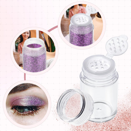 10Pcs Clear Powder Jar with Lid Airtight Refillable Cosmetic Storage Jar