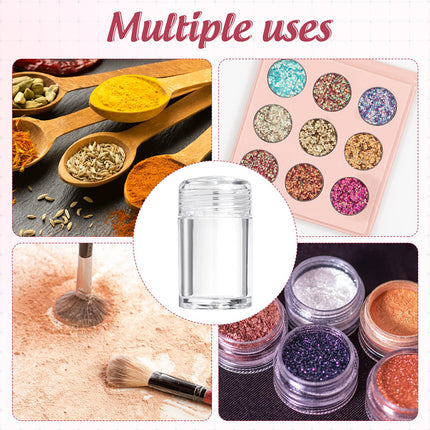 10Pcs Clear Powder Jar with Lid Airtight Refillable Cosmetic Storage Jar