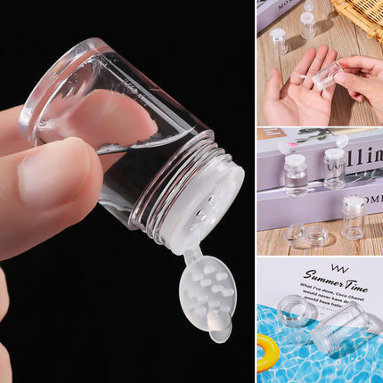 10Pcs Clear Powder Jar with Lid Airtight Refillable Cosmetic Storage Jar