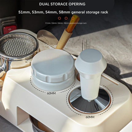 Coffee Tamper Stand Multifunctional Double Storage Handle Holder Distributor