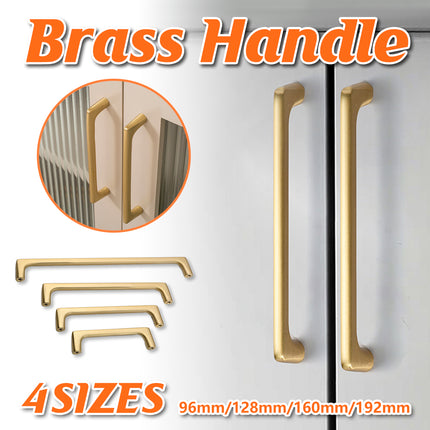 Brass Cabinet Handles 4 Sizes Simple Modern Pulls for Drawer Closet Door Use