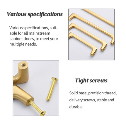 Brass Cabinet Handles 4 Sizes Simple Modern Pulls for Drawer Closet Door Use