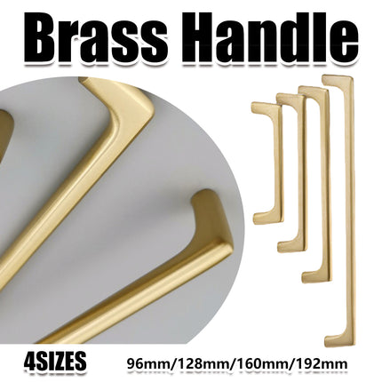 Brass Cabinet Handles 4 Sizes Simple Modern Pulls for Drawer Closet Door Use