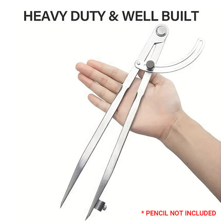 Professional Compass Carbon Steel for Math Drawing Engineering Drafting Student
