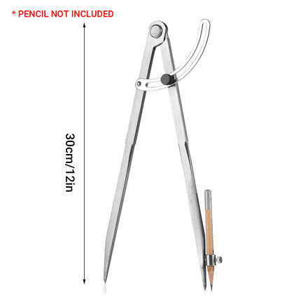 Professional Compass Carbon Steel for Math Drawing Engineering Drafting Student