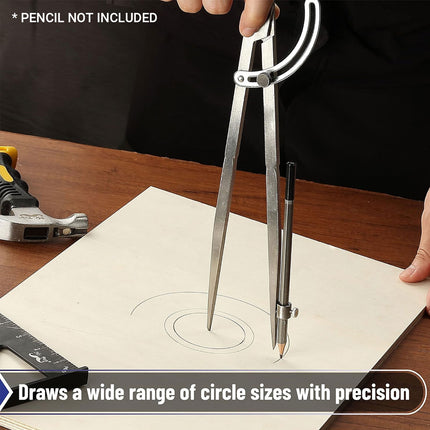 Professional Compass Carbon Steel for Math Drawing Engineering Drafting Student