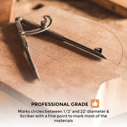 Professional Compass Carbon Steel for Math Drawing Engineering Drafting Student