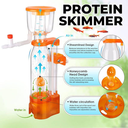 Internal Protein Skimmer Coral Reef Marine Tank DC Pump Needle Wheel Aquarium